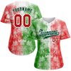 Custom Green Pink Graffiti Pattern Green Authentic Baseball Jersey