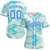 Custom Aqua Graffiti Pattern Aqua Authentic Baseball Jersey