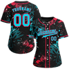 Custom Colorful Graffiti Pattern Aqua Authentic Baseball Jersey