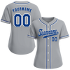 Custom Grey Classic Style Blue Authentic Baseball Jersey