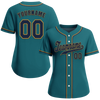 Custom Aqua Classic Style Black Authentic Baseball Jersey