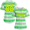 Custom Green Tie Dye Yellow Authentic Baseball Jersey BSBJ0a-bc0fbfb