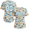 Custom Orange Aqua Hawaii White Authentic Baseball Jersey BSBJ0a-bc0fb7a