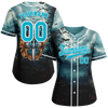 Custom Aqua Black Skull Fashion Aqua Authentic Baseball Jersey BSBJ0a-bc0fb99