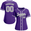 Custom Purple Classic Style Grey Authentic Baseball Jersey