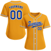 Custom Yellow Classic Style Blue Authentic Baseball Jersey