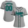 Custom Grey Classic Style Green Authentic Baseball Jersey