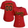 Custom Red Classic Style Black Authentic Baseball Jersey