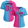 Custom Red Aqua Gradient Fashion Red Authentic Baseball Jersey