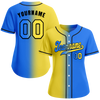 Custom Yellow Blue Gradient Fashion Blue Authentic Baseball Jersey