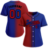 Custom Red Blue Gradient Fashion Blue Authentic Baseball Jersey