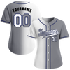 Custom White Grey Gradient Fashion Grey Authentic Baseball Jersey