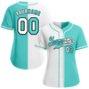 Custom White Aqua Gradient Fashion Aqua Authentic Baseball Jersey