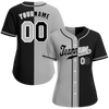 Custom Grey Black Gradient Fashion Black Authentic Baseball Jersey