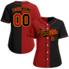 Custom Red Black Gradient Fashion Black Authentic Baseball Jersey