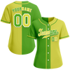 Custom Green Yellow Gradient Fashion Yellow Authentic Baseball Jersey