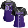 Custom Black Purple Fade Fashion Purple Authentic Baseball Jersey