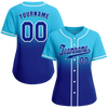 Custom Aqua Blue Fade Fashion Blue Authentic Baseball Jersey