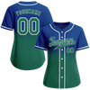 Custom Blue Green Fade Fashion Green Authentic Baseball Jersey