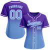 Custom Purple Aqua Fade Fashion Aqua Authentic Baseball Jersey