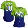 Custom Green Blue Fade Fashion White Authentic Baseball Jersey