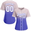 Custom Grey Purple Fade Fashion White Authentic Baseball Jersey