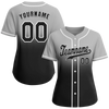 Custom Grey Black Fade Fashion Black Authentic Baseball Jersey