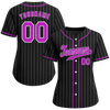 Custom Black Stripe Fashion Purple Authentic Baseball Jersey