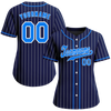 Custom Blue Stripe Fashion Aqua Authentic Baseball Jersey