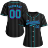 Custom Black Stripe Fashion Aqua Authentic Baseball Jersey