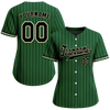 Custom Green Stripe Fashion Black Authentic Baseball Jersey