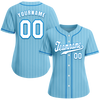 Custom Aqua Stripe Fashion White Authentic Baseball Jersey