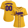 Custom Yellow Stripe Fashion Purple Authentic Baseball Jersey