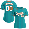 Custom Aqua Stripe Fashion White Authentic Baseball Jersey