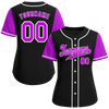 Custom Black Purple Raglan Sleeves Purple Authentic Baseball Jersey