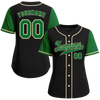 Custom Black Green Raglan Sleeves Green Authentic Baseball Jersey