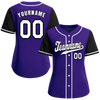 Custom Purple Black Raglan Sleeves White Authentic Baseball Jersey