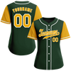 Custom Green Yellow Raglan Sleeves Yellow Authentic Baseball Jersey