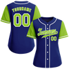 Custom Blue Green Raglan Sleeves Green Authentic Baseball Jersey