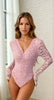 Lace Long Sleeve Bodysuit by 3wishes.com