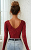 Lace Long Sleeve Bodysuit by 3wishes.com