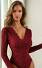 Lace Long Sleeve Bodysuit by 3wishes.com