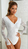 Lace Long Sleeve Bodysuit by 3wishes.com