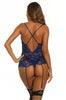 Lovely Red Lace Garter Camisole Lingerie Set by 3wishes.com
