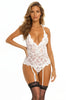 Lovely Red Lace Garter Camisole Lingerie Set by 3wishes.com