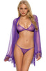 Mesh Bra Panty and Robe by 3wishes.com