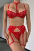 Scalloped Harness Bra and Garter Set by 3wishes.com