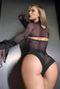 High Neck Net Shrug and Bodysuit by 3wishes.com