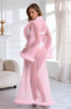 Sexy Mesh and Faux Fur Trim Robe by 3wishes.com