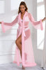 Sexy Mesh and Faux Fur Trim Robe by 3wishes.com